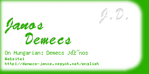 janos demecs business card